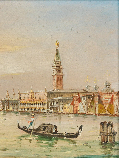 Venice, in the Bacino San Marco (detail), Marco Grubacs (Italian, 1839-1910)