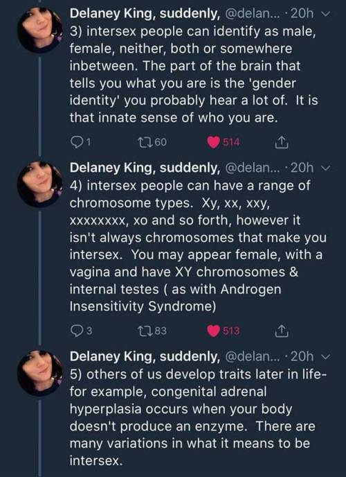 nonbinarypastels:[Image Description: Screenshots of a series of tweets by Delaney Kink, @delaneyking