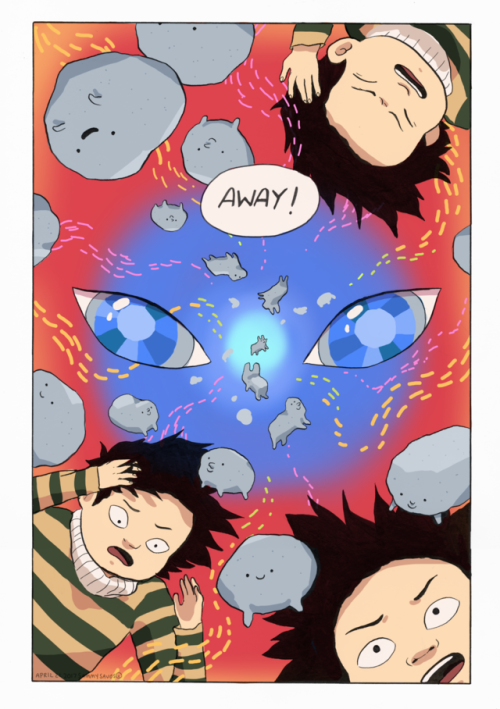 a comic about a boy and his pet rock for my final for my storytelling class! we had to do a comic se