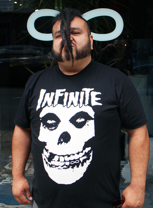 Eduardo Chavarria sporting his Infinite “We are F-138” shirt and devil’s lock. We still have a few of these shirts for sale in our Online Store! Get ‘em while they’re hot!