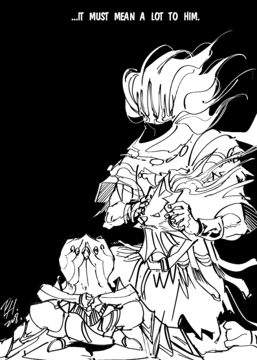 A short comic of Nameless King and Ornstein’s armor