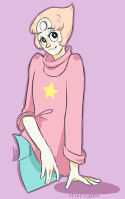 mightysammy:  i saw gorillaprutt‘s drawing of pearl in sweater and i couldn’t resist