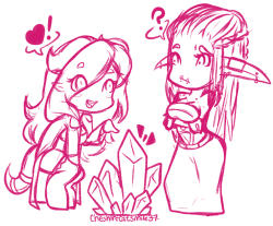 Madii’s trying to teach Nasyaa the benefits of crystal healingBut there’s a bit of a language barrier&hellip;A for effort, MadiiA little 5 minute doodle between commission sketches todayBecause I’ve had this in my head for a while, but I never have