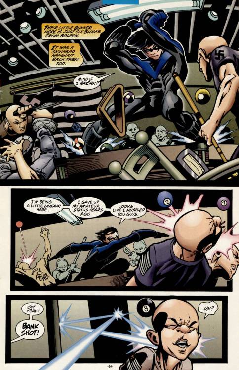 csevet:  perissologist:  lego-joker: Dick Grayson, following in a fine family tradition. romani-american richard grayson beating the shit out of a bunch of skinheads is the best thing that’s ever happened to me  what a fine day to remember that the