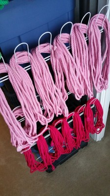 bdsmgeekshop:  Pink and magenta ropes are
