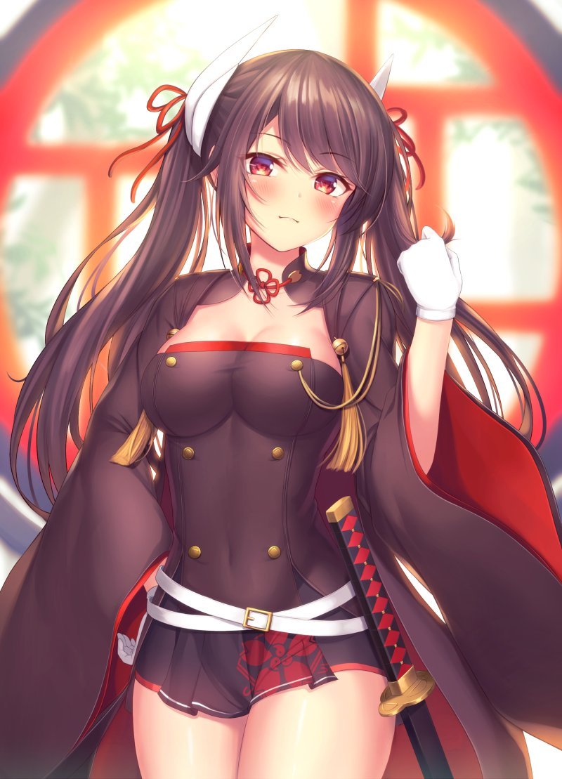 rarts:  Pretty ship girl Haruna: Azur Lane mobile game art [Artist: Mutsuba fumi]