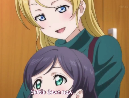 findingschmomo: IM SCREAMING ELI AND NOZOMI ARE CUDDLING BUT IN THE NEXT SHOT THEY DREW MAKI INSTEAD