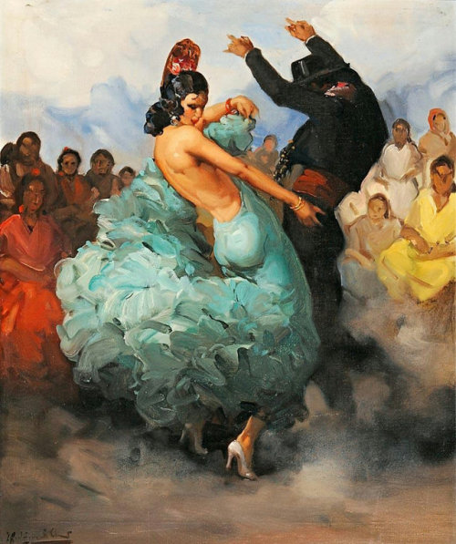 Dancers by Francisco Rodríguez Sánchez-Clement (Spanish, 1893-1968)