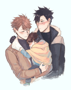 kittlekrattle:  oikuroo/kurooi as dads ♡ ((with their lovechild bb kazuhiko (shared with @kkumri​ ♡))) 