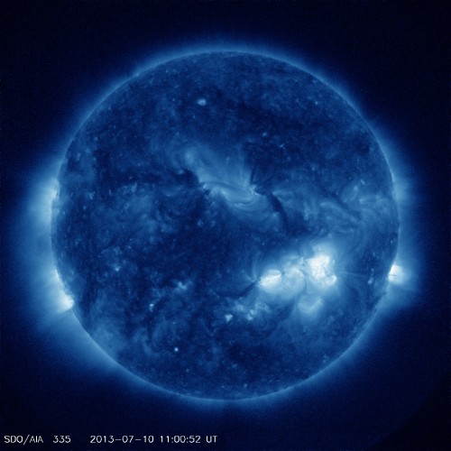 عکس هایی از خورشید که در تاریخ 10 جولای 2013/ 19 تیر 1392 گرفته شده است. تلسکوپ فضایی SDO، رصدخانه د