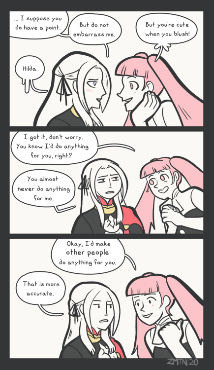 Fire Emblem Three Houses Retainerswap AU Comic The First, Featuring Edelgard and HildaIn Which They 