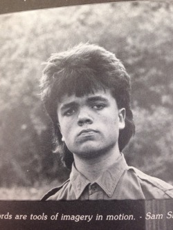 Peter Dinklage&rsquo;s 1987 yearbook photo. I wanted to make sure everyone ever saw this. &ldquo;Lannister in the front, party in the back.&rdquo;