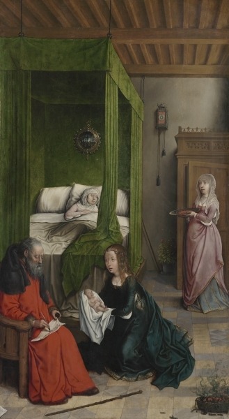 The Birth and Naming of John the Baptist by Juan de Flanders,1496-99