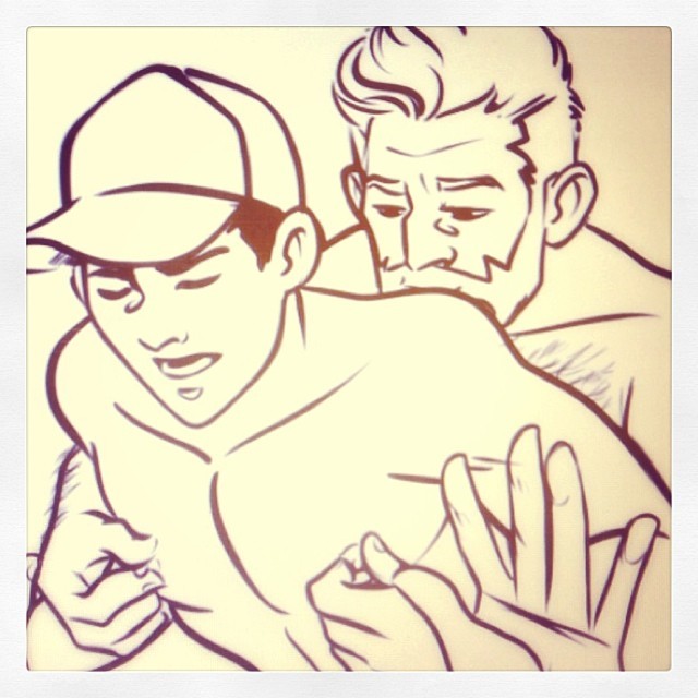 sxtoy2006:  Working on my gay comic, they are having fun, see ? ;) 