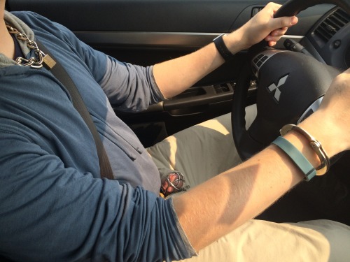 lockedandbound:Price of getting back the key to my cock cage: driving back from outlet shopping with