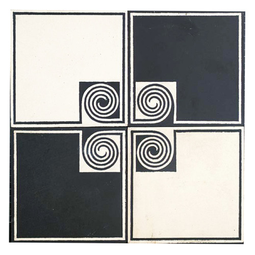 Peter Behrens, tiles, 1904. Made by Villeroy & Boch. Sand-coloured earthenware. Germany. Via Qui