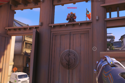 new meme: orisa sitting in places she shouldn’t be able to reach