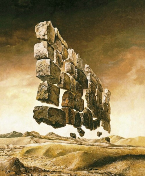 jareckiworld: Samuel Bak — A Prophecy (In the Desert)  oil on canvas, 1967.