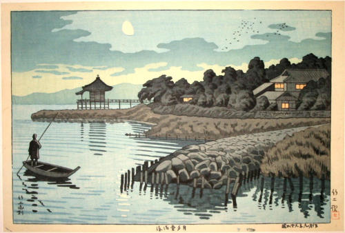 jibadojo: Ukimido Temple Evening Moon — 浮御堂夕月