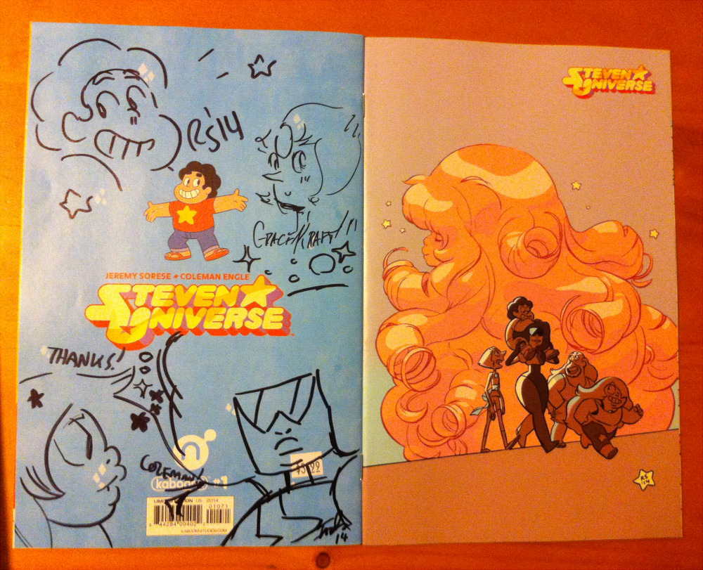 OK first, the Gallery Nucleus exclusive comic cover by Rebecca Sugar along side the