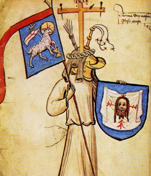 mediumaevum: An image of Jesus, represented as a medieval armiger. The picture comes from the m