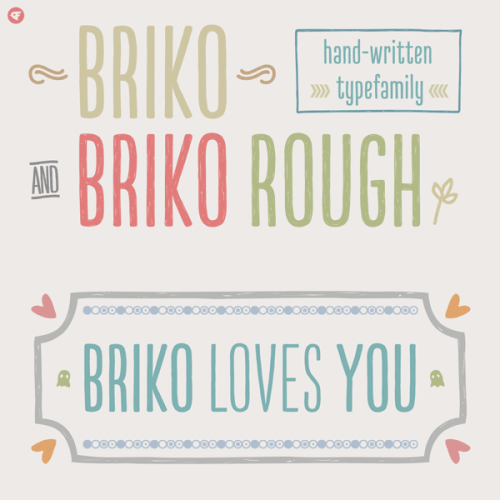 The Briko font family Check out the Briko type family by Paul Chen. It’s a handwritten type family available in two weights and two styles.
Read more information about the handwritten Briko type family on WE AND THE COLOR or buy the font on...