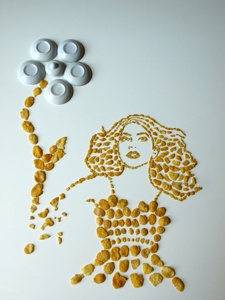 Porn photo Celebrity Art with Cereal!