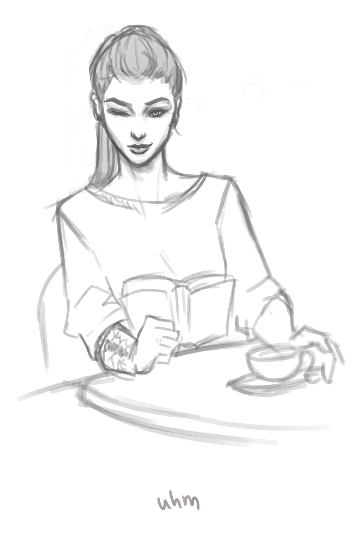 u-so-silly: Mercymaker - at a .. coffee shop?  Mercy gets caught staring at ms lacroix.