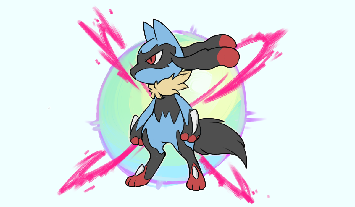 Riolu being cute and powerful pupper in Pokémon... - Smiling Performer