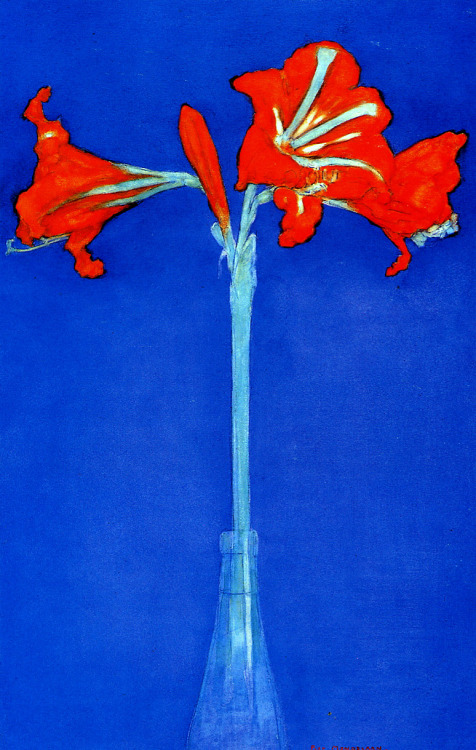 artist-mondrian: Amaryllis, 1910, Piet MondrianMedium: watercolor