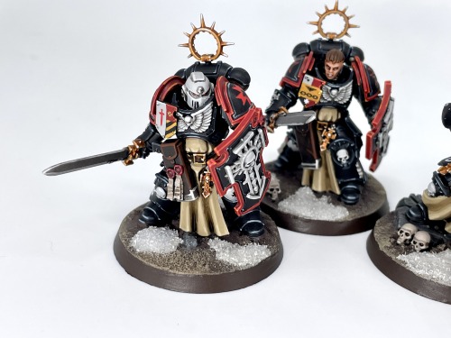 Black Templars Bladeguard Veterans, extremely detail-intensive models but I’m happy with how they ca