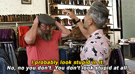 television:Style is not fashion. Fashion is not trendy after a season. I couldn’t give a shit about fashion. Style is dressing the way that you feel confident and what is appropriate for you, your age, your body type.
