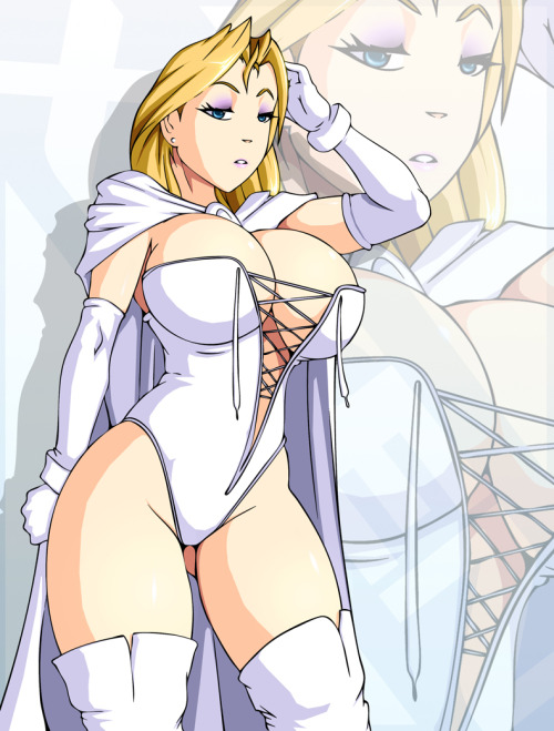 rule34andstuff:  Fictional Characters that I would “wreck”(provided they were non-fictional): Emma Frost(X-Men). Set II.  