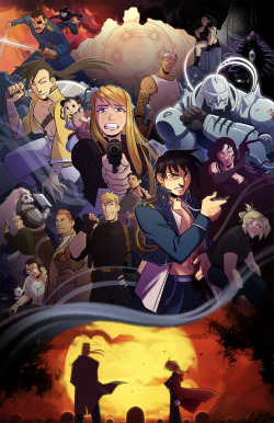 chocodi:   Fullmetal Alchemist: Brotherhood (Part 2 of 5)   Part 1 Part 3 Second poster in the series!! I’m much happier with this one, but I hope to keep improving as I make more of these… I’ll have these with me at Supercon and Metrocon! 