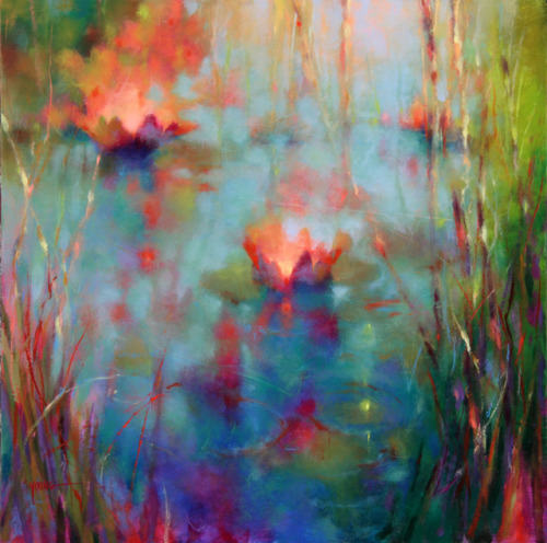 Donna Young (American, based Pacific Northwest, USA) - Water Lilies, 2012  Paintings: Oil on Canvas