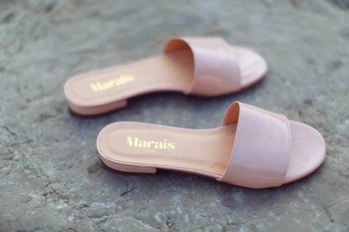 Marais pink slippers. 