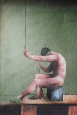   Christopher Thompson..Figure Study..pastel on paper..60x35cm  