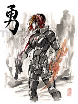 geeksngamers:  Mass Effect Sumie Illustrations