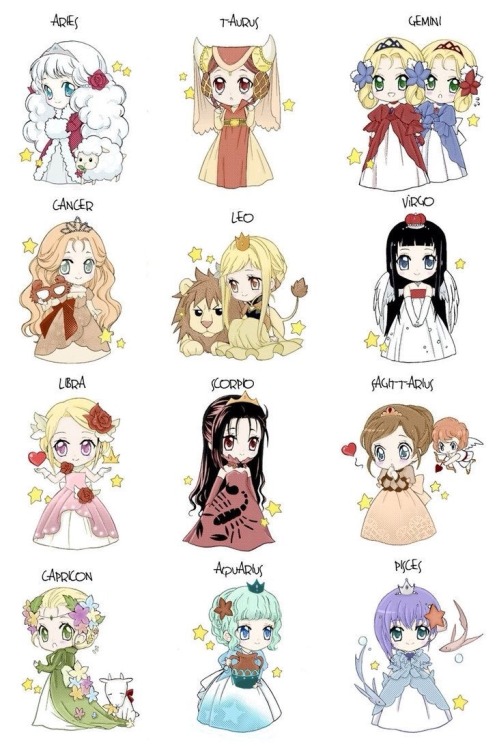 zodiacsociety:  allyneko01:  Dawwww the Zodiacs are kawaii desu~ ♑️♒️♏️♈️♉️♊️♋️♌️♍️♎️⛎♐️  So cute!