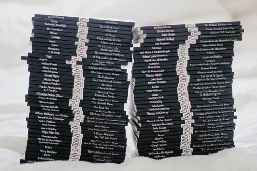 paperbackcastles:So. I finally caved and bought all 80 of the Little Black Classics. They’re so beau