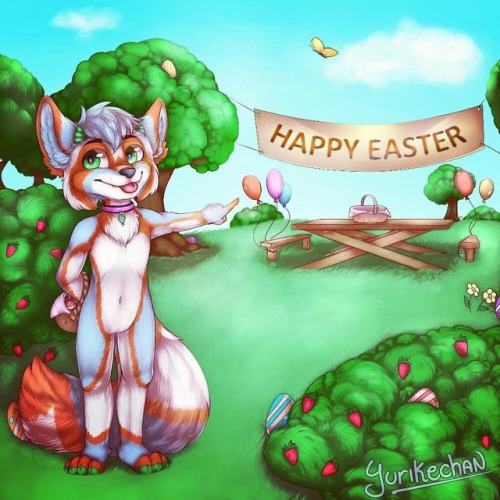 Happy Easter for everyone! ^^  Commission done for: @Flintfuchs (Telegram)  #myart #commission #happ