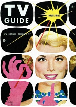 theniftyfifties:  Dinah Shore on the cover of TV Guide, December 1957. 