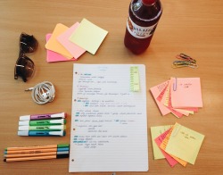 fleonora:  The Last Month of the School. Today I decided that I need some motivation so I made this picture. I set a pretty cute study area in the library so I hope my finals will be as good as the colours of my notes ;) This is my first studyblr picture