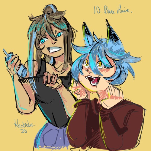 day 5 - meme templateday 10 - blue hairday 11 - impractical weapon