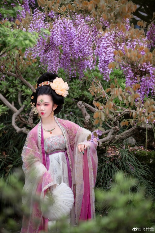 chinese hanfu in tang dynasty style by 竹里馆汉服