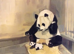 benjamemes:      Sneezing Baby Panda, 2006, 2013 BENJAMEME .015 Oil on vellum   