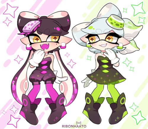 ribonhaato:Mini squid sisters!