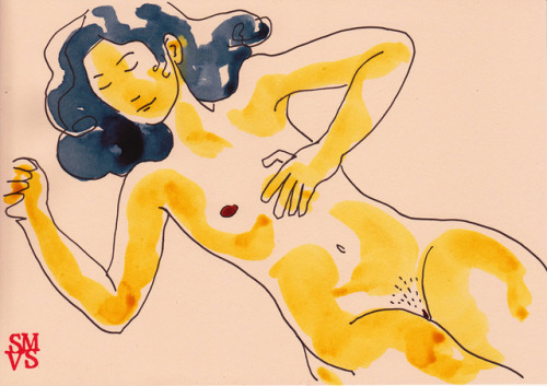 smvs-dessinserotiques:Yellow Nude.