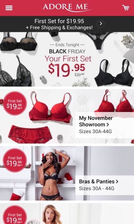 Porn photo Black Friday sale, size 30A-44G and up to