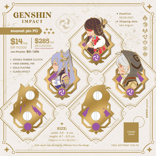 Genshin Impact Enamel Pin Pre-Order is here! I use new techniques in this series and I’m super